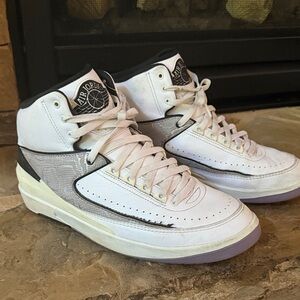 Air Jordan White and Black High-Top Sneakers
